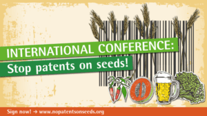 Campagne Logo of NPOS_No patents on seeds