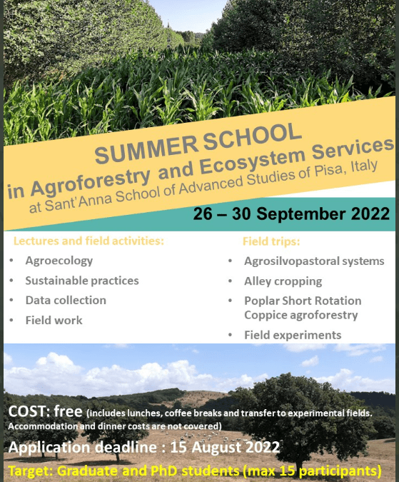 FIRST UNDERTREES SUMMER SCHOOL: AGROFORESTRY & ECOSYSTEM SERVICE