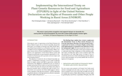 Implementing the International Treaty on Plant Genetic Resources for Food and Agriculture (ITPGRFA) in light of the United Nations Declaration on the Rights of Peasants and Other People Working in Rural Areas (UNDROP)