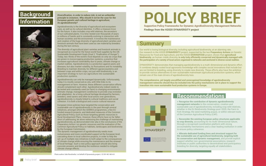 Supportive Policy Frameworks for Dynamic AgroBioDiversity Management Networks