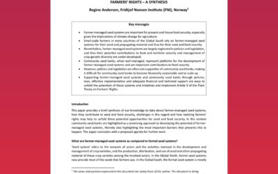 FARMER-MANAGED SEED SYSTEMS, COMMUNITY SEED BANKS AND FARMERS’ RIGHTS – A SYNTHESIS
