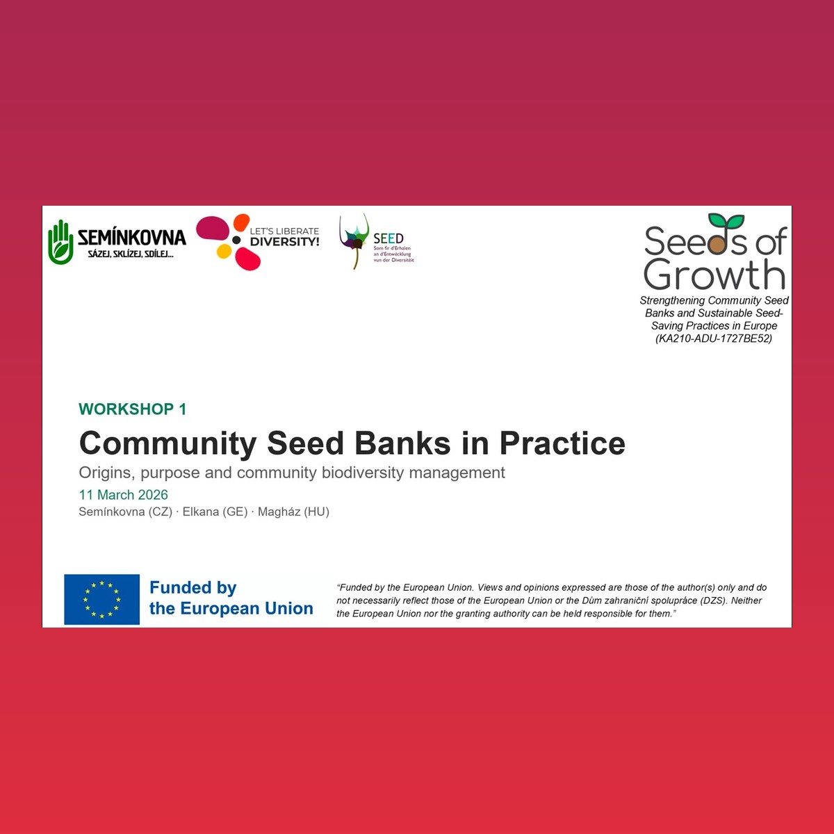 Community Seed Banks in Practice – CSB Lab Workshop 1 (video) – cover