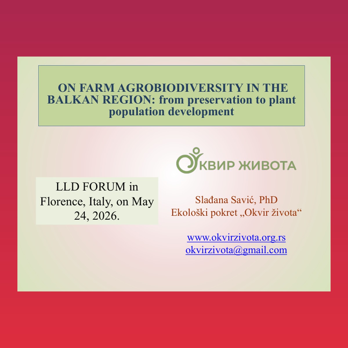 On-farm agrobiodiversity in the Balkan region: from preservation to plant population development – cover